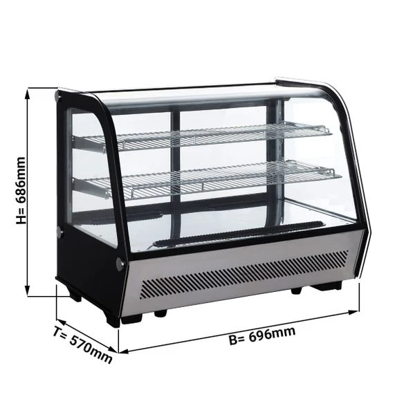 Tisch-Kühlvitrine - 120 Liter - 690mm - Mit LED-Beleuchtung & 2 Ablagen 5 Tisch-Kühlvitrine - 120 Liter - 690mm - Mit LED-Beleuchtung & 2 Ablagen – Bild 3