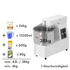 Teigknetmaschine - 42 Liter / 38 Kg - Mit Festem Kessel -Beste Küchengeräte Geschäfte tmp42 rezept 3 252e